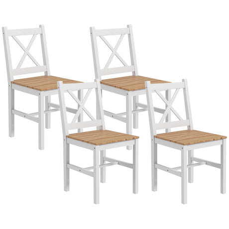 easycomfort easycomfort set 4 sedie per cucina e soggiorno con schienale a croce in legno di pino 41x46 5x86 cm