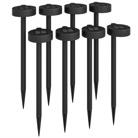 easycomfort easycomfort set 8 faretti da esterno a energia solare con illuminazione led a 3000k in pp ps e abs 12x10x46 cm nero