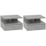 easycomfort easycomfort set da 2 comodini sospesi per camera da letto con cassetto e mensola in legno 35x32x22 5cmgrigio