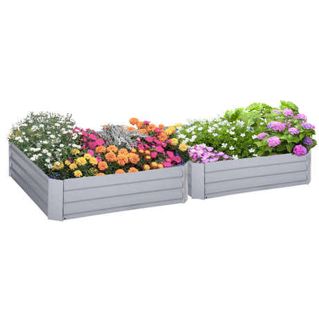 easycomfort easycomfort set di 2 letti per orto rialzati con fondo aperto per piante e ortaggi in acciaio 100x100x30 cm grigio