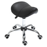 easycomfort easycomfort sgabello da lavoro a sella con ruote e altezza regolabile per negozi parrucchiere e tattoo 52x53x49 61cm nero ean 8054144131412