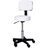 easycomfort easycomfort sgabello girevole con schienale altezza regolabile e 5 ruote in pelle pu bianca per casa o negozio ean 8054111844390