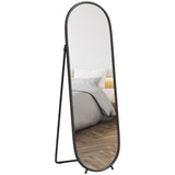 easycomfort easycomfort specchio a figura intera da terra con supporto pieghevole in vetro e metallo 40x41x159 cm nero