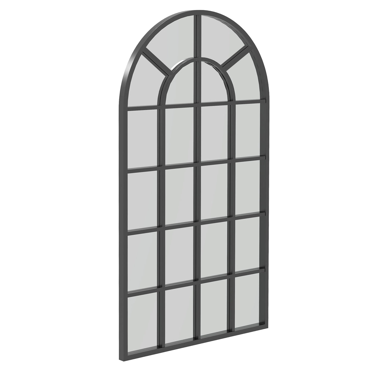 easycomfort easycomfort specchio ad arco per casa e ufficio con montaggio a parete in vetro e metallo 62x2 5x110 cm nero