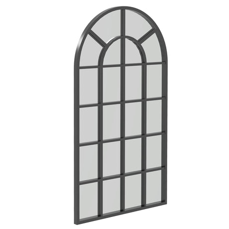 easycomfort easycomfort specchio ad arco per casa e ufficio con montaggio a parete in vetro e metallo 62x2 5x110 cm nero