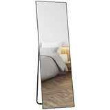 easycomfort easycomfort specchio da terra moderno a figura intera design autoportante o da parete 40x150 cm nero