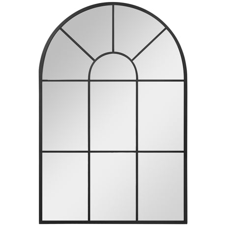 easycomfort easycomfort specchio moderno a parete e a forma di arco 91x60 cm per camera da letto e soggiorno in metallo nero e vetro