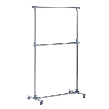 easycomfort easycomfort stender appendiabiti con altezza ed estensione regolabili 4 ruote girevoli acciaio inox e abs 165x48x180cm