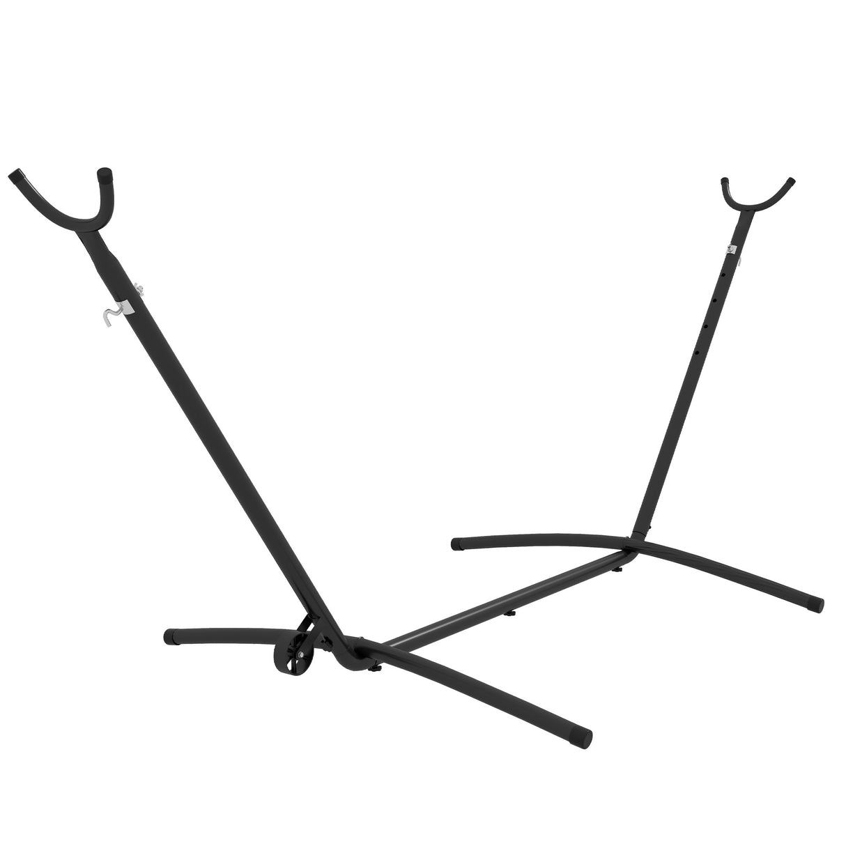 easycomfort easycomfort supporto per amaca da 330 cm max con 6 fori e rotelle in metallo 290x120x115 cm nero
