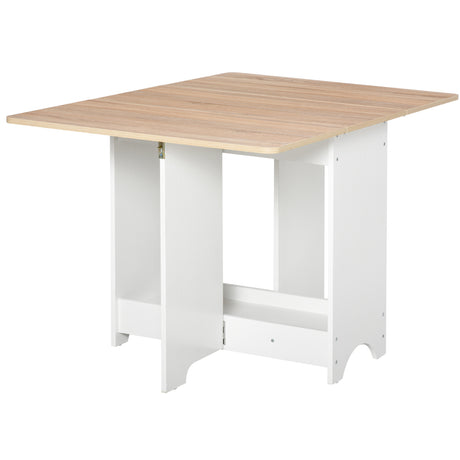 easycomfort easycomfort tavolo consolle a ribalta con vano mensola tavolino da salotto e cucina tavolo a ribalta pieghevole salvaspazio color legno e bianco 118x80x72cm ean 8054144135571