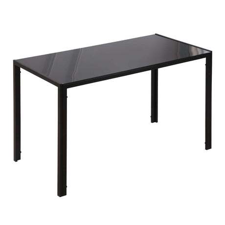 easycomfort easycomfort tavolo da cucina per 4 persone in metallo e vetro temperato 120x60x75 cm nero
