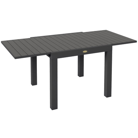 easycomfort easycomfort tavolo da giardino allungabile per 4 6 persone con piano a doghe in alluminio 81162x80x75 cm grigio