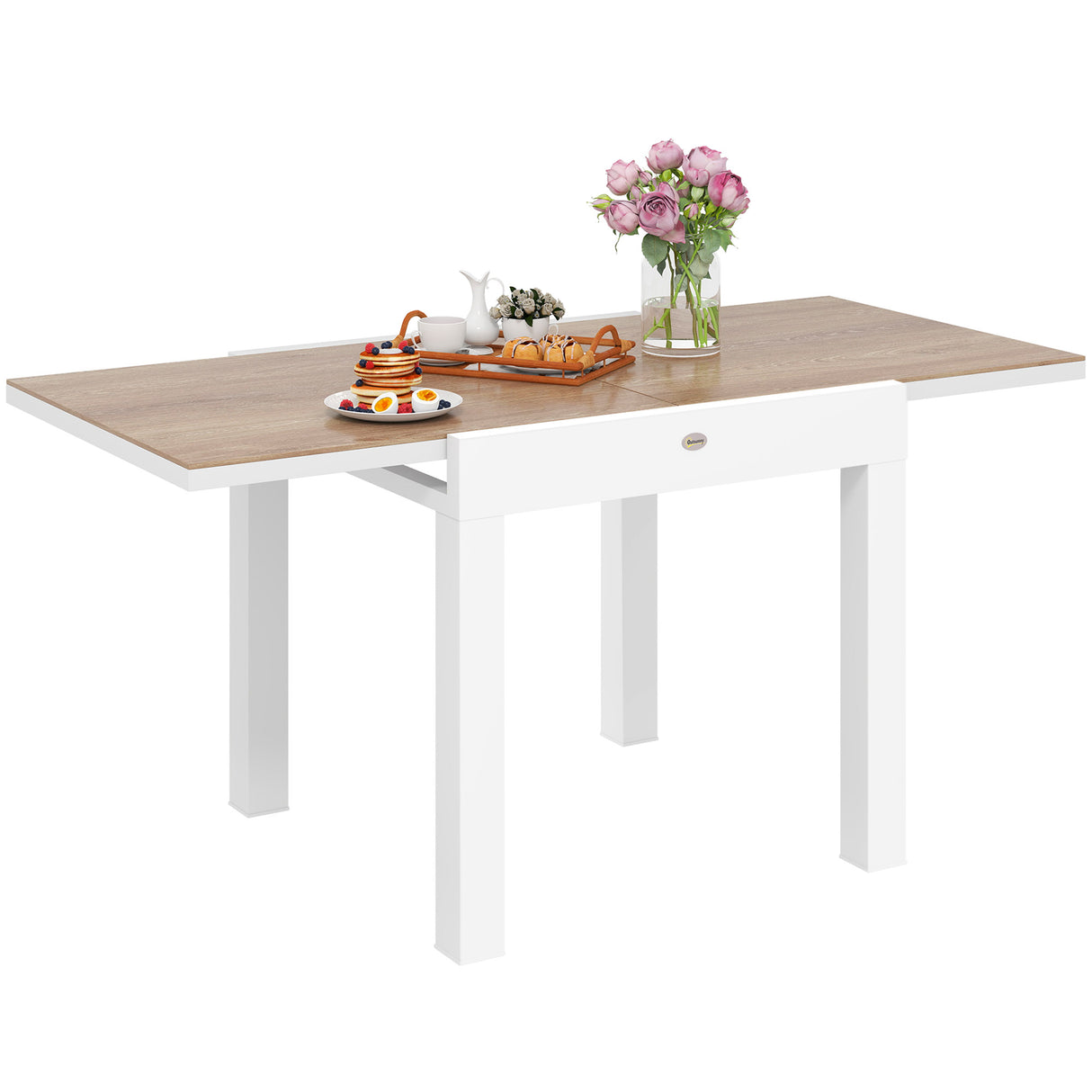 easycomfort easycomfort tavolo da pranzo da giardino allungabile 80 160 cm per 4 6 posti bianco