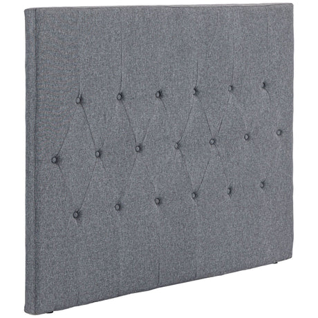 easycomfort easycomfort testiera letto matrimoniale trapuntata a bottoni con 2 ganci in tessuto effetto lino 160x7x120 cm grigia