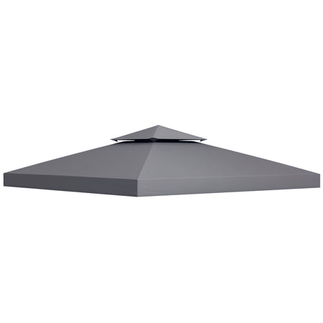 easycomfort easycomfort tetto di ricambio per gazebo 3x3m a 2 livelli e resistente ai raggi uv grigio scuro