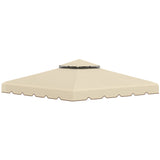 easycomfort easycomfort tettuccio di ricambio per gazebo da giardino 3x3m con tetto a 2 livelli in poliestere beige