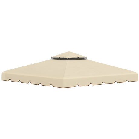 easycomfort easycomfort tettuccio di ricambio per gazebo da giardino 3x3m con tetto a 2 livelli in poliestere beige