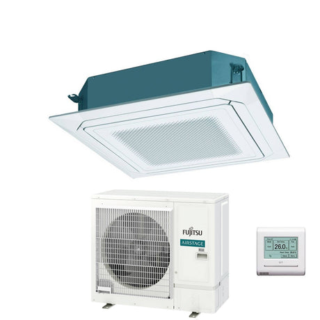 fujitsu condizionatore a cassetta fujitsu kr eco circular flow white 36000 btu auxg36krlb monofase r 32 wi fi optional con griglia e filocomando