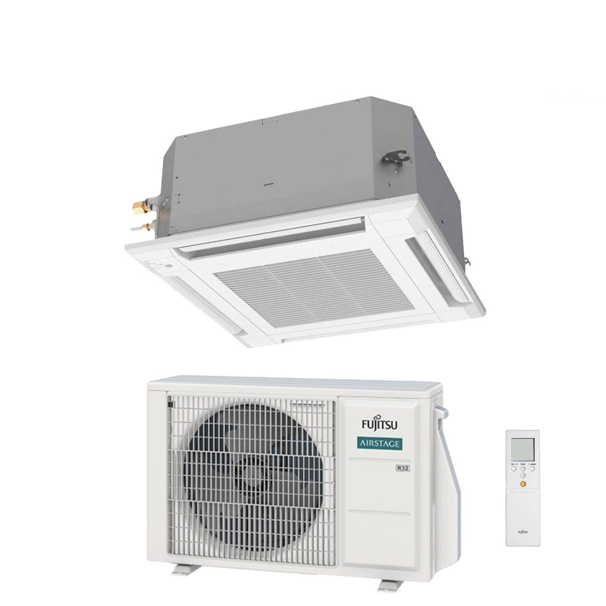 fujitsu condizionatore a cassetta fujitsu kv 12000 btu auxg12kvla r 32 wi fi optional con griglia e telecomando