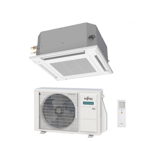 fujitsu condizionatore a cassetta fujitsu kv eco 14000 btu auxg14kvla r 32 wi fi optional con griglia e telecomando
