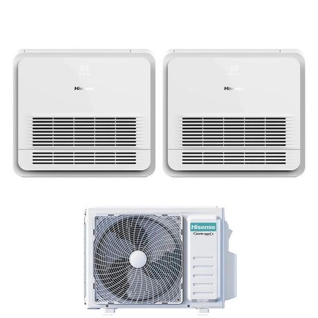 hisense condizionatore dual split console hisense 912 con 2amw52u4rxc r 32 wi fi optional con telecomando di serie