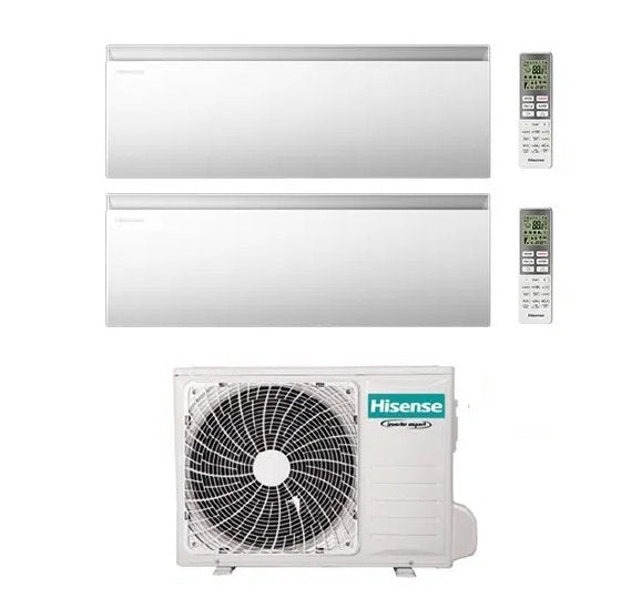 hisense condizionatore dual split hisense air master 99 btu con 2amw52u4rxc r 32 wi fi integrato