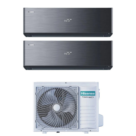 hisense condizionatore hisense dual split inverter serie energy pro x black 90009000 con 2amw42u4rgc r 32 wi fi integrato