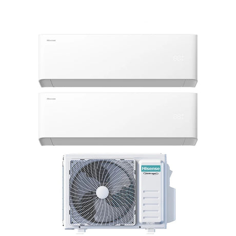 hisense condizionatore hisense dual split uni hb 99 con 2amw52u4rxc r 32 wi fi integrato