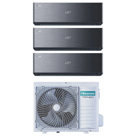 hisense condizionatore hisense trial split inverter energy pro x black 900090009000 btu con 3amw62u4rjc r 32 wi fi integrato