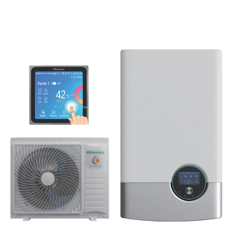 hisense pompa di calore splittata monoventola ariaacqua hisense hi terma 10 kw ahm 100hedsaa ahw 100heds1 trifase r 32 wi fi optional con comando incluso