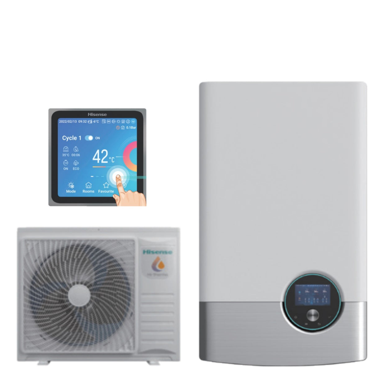hisense pompa di calore splittata monoventola ariaacqua hisense hi terma ahm 080hcdsaa ahw 080hcds1 r 32 wi fi optional con comando incluso