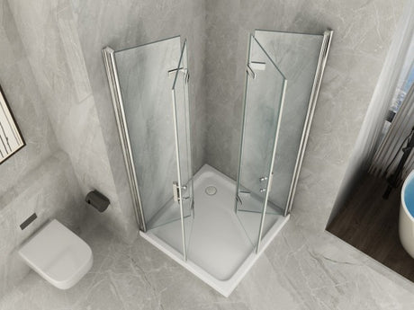 idrom box doccia angolare con 2 porte a libro in cristallo 8 mm libro duo 053