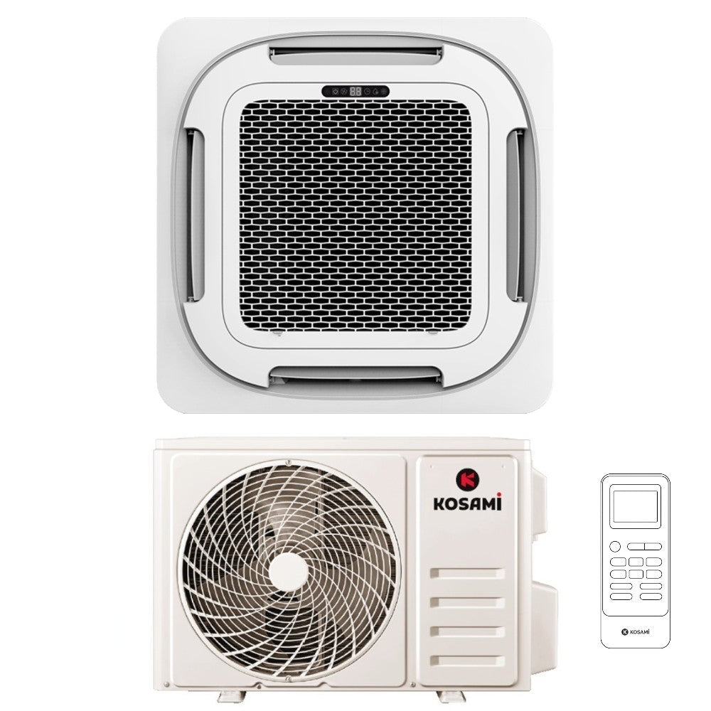kosami condizionatore a cassetta kosami 48000 btu trifase r 32 wi fi integrato con griglia e telecomando