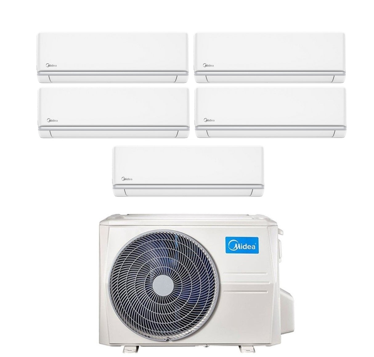 midea condizionatore penta split midea elegance 9991212 con m5oe 42hfn8 q r 32 wi fi optional
