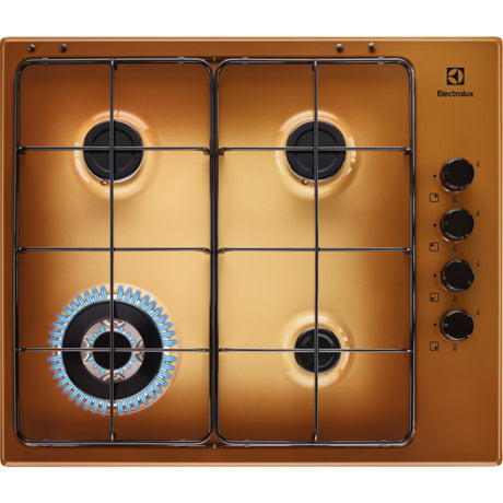 piano cottura a gas electrolux egs6414t 4 fuochi 60 cm colore ottone lxp 59 4x51 con bruciatore walk multicorona