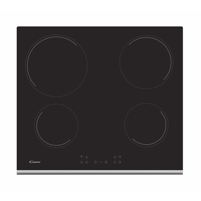 piano cottura elettrico candy ch64xb a 4 fuochi 60 cm vetroceramica nero lxp 59x52 con controlli touch 33801795