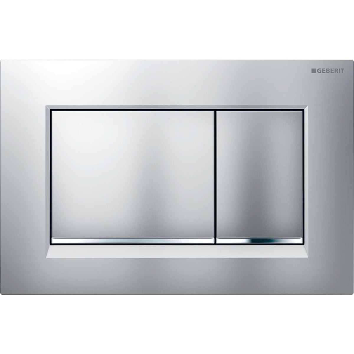 placca di comando geberit sigma30 per risciacquo a due quantita 115.883.kh.1 cromata con profili telaio cromato satinato