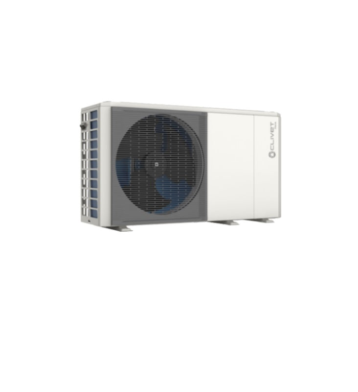 pompa di calore monoblocco aria acqua inverter clivet edge evo 2.0 exc 12 10 kw wisan yme 1 s 6.1 r 32 con comando a filo e wi fi incluso