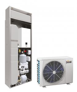 pompa di calore reversibile aria acqua inverter per installazione splittata ferroli omnia s in 3.2 10 r 32 con comando incluso