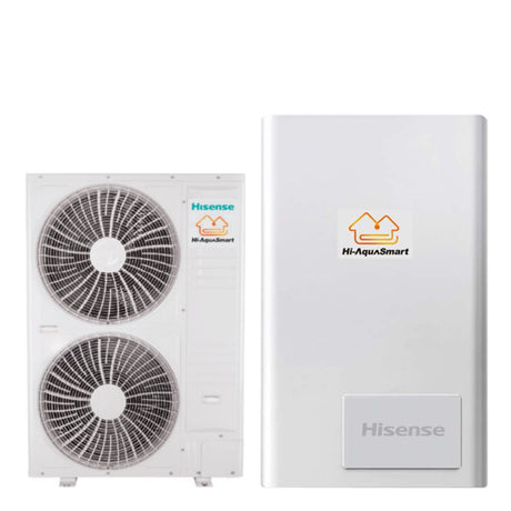 pompa di calore splittata biventola aria acqua hisense hi aquasmart ahm 160uxcsapa3 _ ahw 140ucsep r 410 con comando incluso