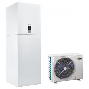 pompa di calore splittata reversibile aria acqua inverter ferroli omnia st 3.2 04 sistema con integrazione elettrica r 32 con comando incluso