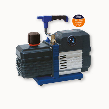 pompa vuoto intelligente klimaline 80 lt min con vacuometro ed elettrovalvola incorporati per tutti i gas refrigeranti