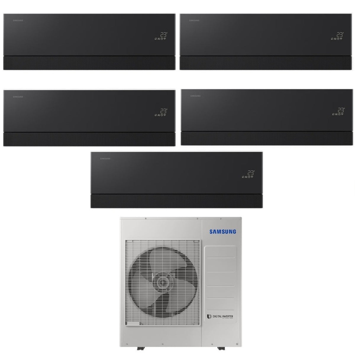 samsung condizionatore penta split samsung windfree premiere black 799912 con aj100txj5kg r 32 wi fi integrato