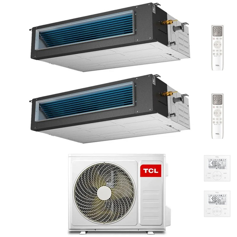 tcl condizionatore canalizzabile tcl dual split 1212 con mt1821 r 32 wi fi optional con comandi inclusi