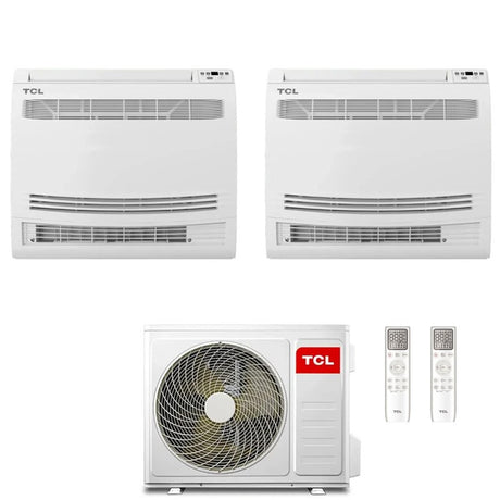 tcl condizionatore tcl dual split inverter console 99 con mt1420 r 32 wi fi integrato