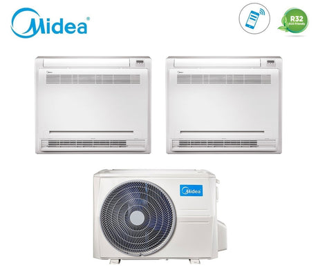 climatizzatore condizionatore console midea dual split inverter 12_12 con m2oe 18hfn8 q r 32 12000_12000