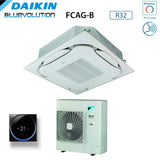 climatizzatore condizionatore daikin bluevolution a cassetta round flow 42000 btu fcag125b r 32 wi fi optional con comando a filo e griglia