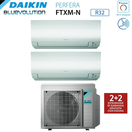 climatizzatore condizionatore daikin bluevolution dual split inverter serie ftxm n perfera 9+9 con 2mxm40a r 32 wi fi integrato 9000+9000 garanzia italiana