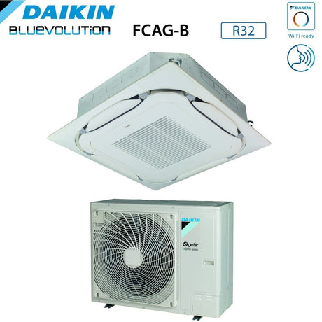 climatizzatore condizionatore daikin bluevolution inverter a cassetta round flow skyair alpha series 24000 btu fcag71b _ rzag71nv1 monofase r 32 wi fi optional con griglia standard