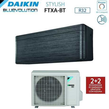 climatizzatore condizionatore daikin bluevolution inverter serie ftxa bt stylish real blackwood 7000 btu ftxa20bt r 32 wi fi integrato classe a___ colore legno nero garanzia italiana novita
